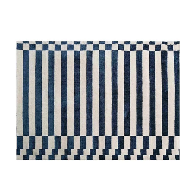 Navak Carpet French Retro Bedroom Decor Stripe Carpet Minimalist Carpets for Living Room Home Art