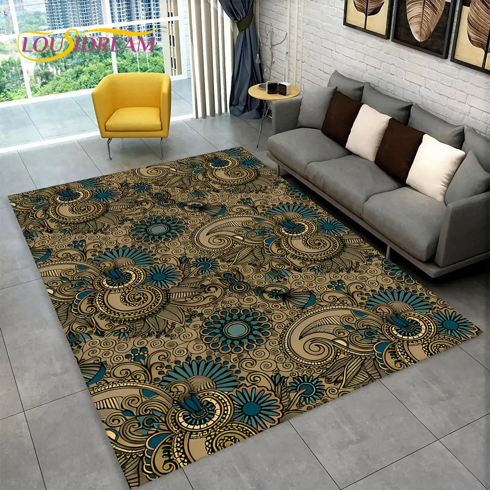 Navak Carpet Bohemia Mandala Geometric Area Rug,Carpet Rug for Home Living Room Bedroom Sofa Doormat Kitchen Decor,Kid Non-slip Floor Mats