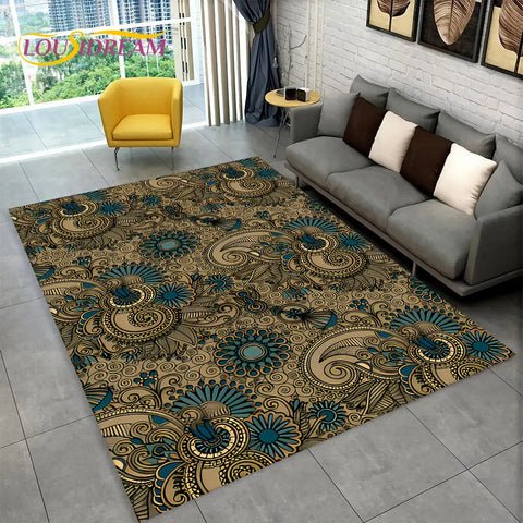 Navak Carpet Bohemia Mandala Geometric Area Rug,Carpet Rug for Home Living Room Bedroom Sofa Doormat Kitchen Decor,Kid Non-slip Floor Mats