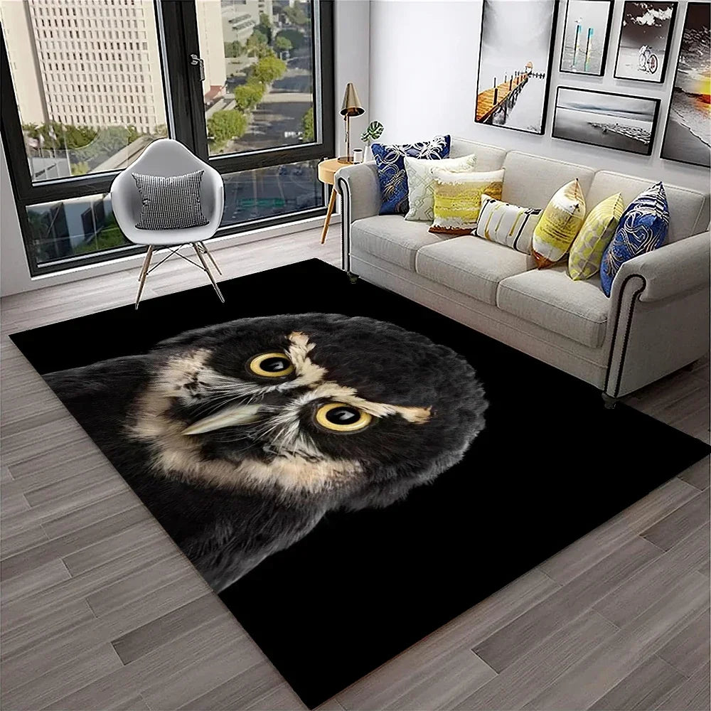 Navak Carpet Cute Owl Series 3D Cartoon Carpet Rug for Home Living Room Bedroom Sofa Kitchen Doormat Decor,Child Area Rug Non-slip Floor Mat