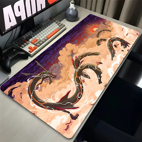 Navak Carpet Green Dragon Clouds Mouse Pad XXL PC Japan Anime R-rayquaza Mousepad Laptop P-pokemons Gamer Cabinet Keyboard Rug Cool Desk Mat