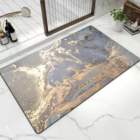 Navak Carpet Diatom Mud Carpet Marble Bathroom Rugs Non Slip Washable Bath Mat Small Rubber Backed Floor Mat