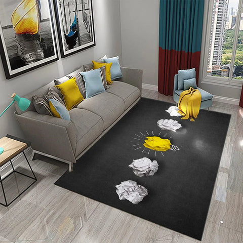 Navak Carpet 3D Simple Abstract Art Theme Carpet Nordic Style Geometric Line Living Room Balcony Bedroom Bathroom Non-slip Door Floor Mat