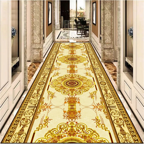 Navak Carpet European Decoration Long Corridor Carpet Gorgeous Hallway Carpets Non-slip Stairway Rug Home Runner Aisle Floor Mat Customizable
