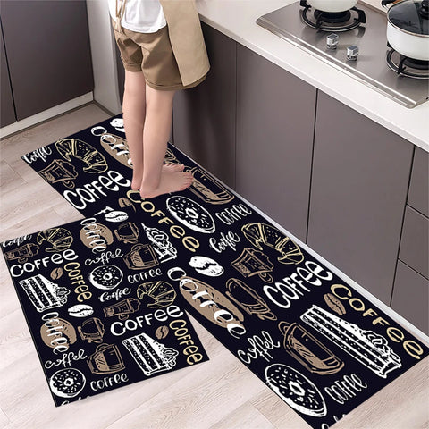 Navak Carpet Polyster Waterproof Oilproof Kitchen Mat Printed Antislip Bath Mat Soft Bedroom Floor Mat Living Room Carpet Doormat Kitchen Rug