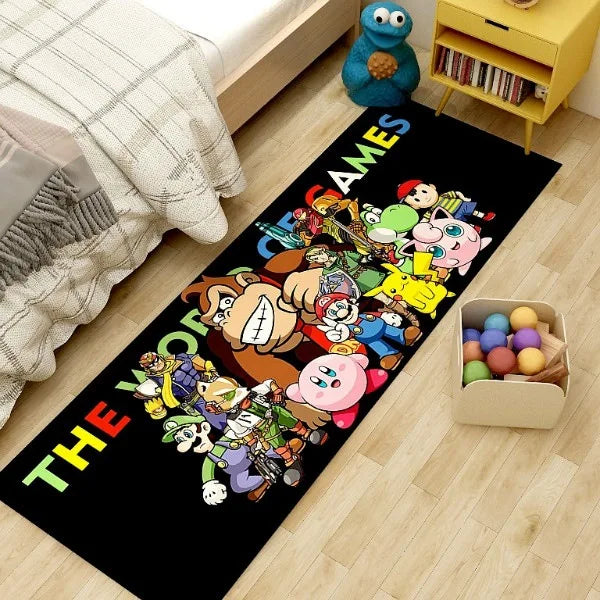 Navak Carpet Daily Picks Mario Super Cartoon Long Carpet for Living Room Cartoon Children's Bedroom Sofa Doormat Anti-slip Balcony Room Floor Mat