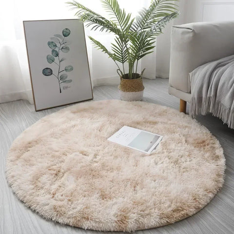 Navak Carpet 40/60CM Circle Round Shaggy Rug Soft Non-slip Area Rugs Living Room Bedroom Carpet Floor Mat For Girl Home Decoration