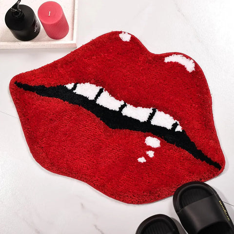 Navak Carpet Exclusive Picks Upgraded Material Sexy Red Lips Bathroom Carpet Bathroom Non-slip Mats Bedroom Living Room Kitchen Decorative Rug