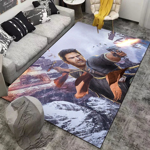 Navak Carpet Game-Uncharted Area Rug,Carpet for Home Living Room Bedroom Sofa Doormat Kitchen Decor,Non-slip Floor Mat Home Accessories