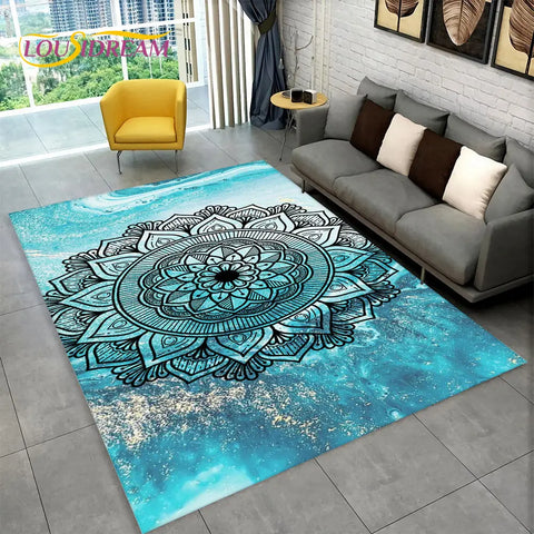Navak Carpet Bohemia Mandala Geometric Area Rug,Carpet Rug for Home Living Room Bedroom Sofa Doormat Kitchen Decor,Kid Non-slip Floor Mats