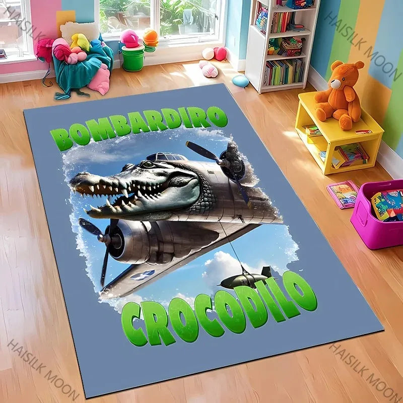 Navak Carpet Daily Picks Creates Virtual Creatures Italian Brainrot Cartoon Carpet Living Room Bedroom Bedside Bathroom Floor Mat Home Rug Gift