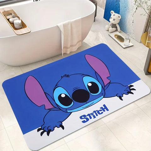 Navak Carpet Daily Picks Disney Stitch Non Slip Bathroom Absorbent Floor Mats Bedroom Living Room Kitchen Rugs Diatom Mud Carpet for Home Decor