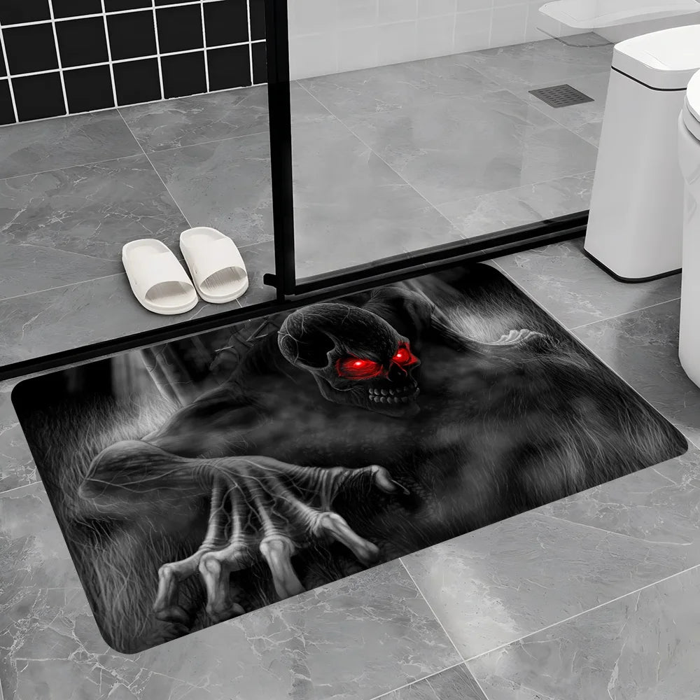 Navak Carpet Dark Horror Skull Anime Floor Carpet Nordic Style Home Doormat Bathroom-Toilet Mats Bedroom Bedside Mats