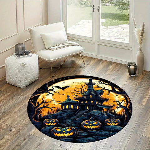 Navak Carpet Exclusive Picks Halloween Carpet Dark Night Pumpkin Lamp Bat Star Pattern Living Room Bedroom Scandinavian Style Creative Floor Mats