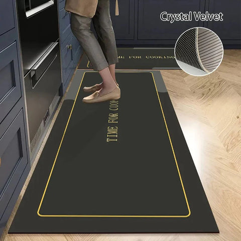 Navak Carpet Non-slip Kitchen Mat Long Rugs Crystal Velvet Carpet for Living Room Absorbent Foot Mats Bedroom Doormat Alfombra Small Rugs