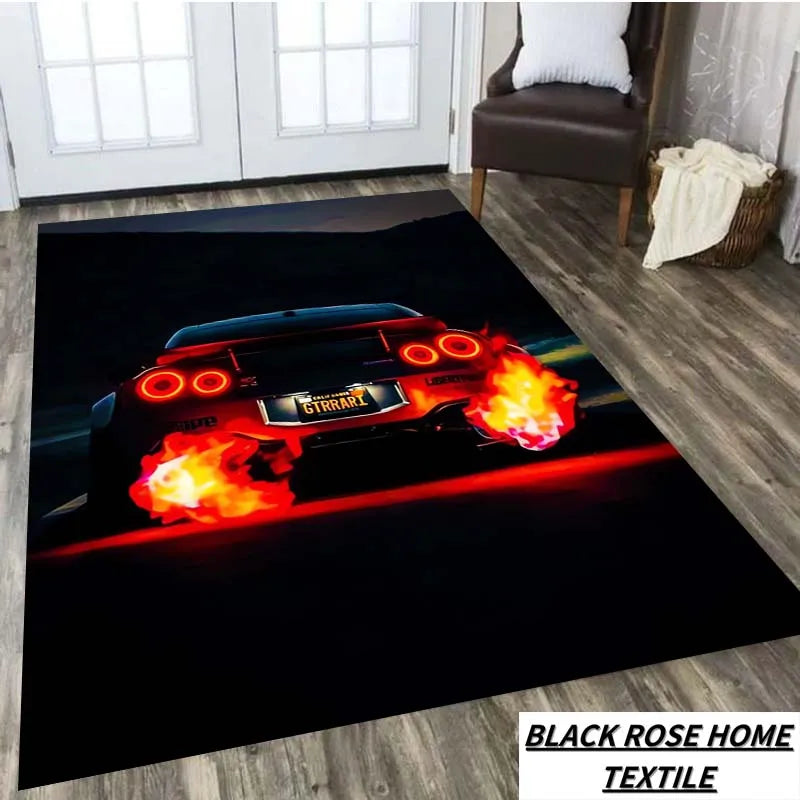 Navak Carpet Famous Sports Car G-gTR Racing Carpet Home Decoration Living Room Tea Table Office Desk Floor Mat Balcony Corridor Anti slip Rug