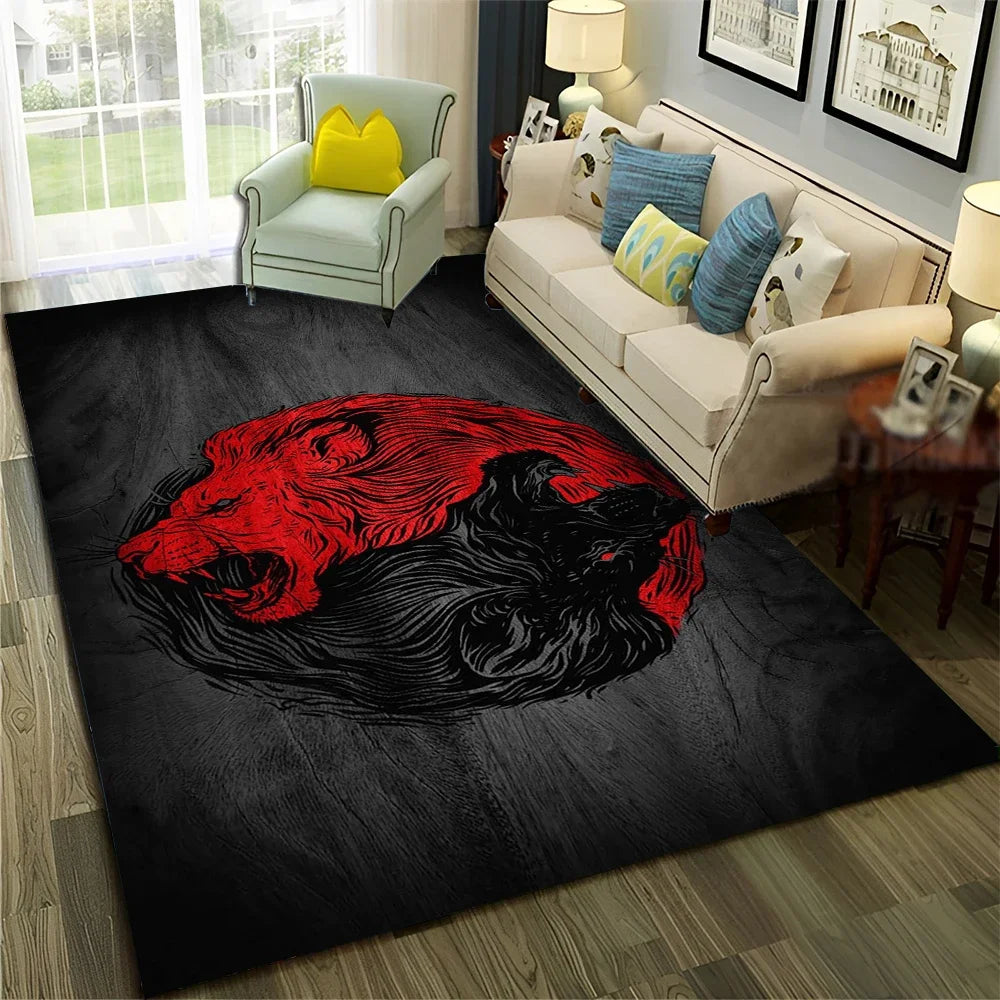 Navak Carpet Chinese 3D Tai Chi Bagua Yin Yang  Carpet Rug for Home Living Room Bedroom Sofa Doormat Decor,Child Area Rug Non-slip Floor Mat