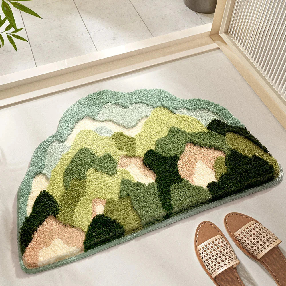Navak Carpet Flower Shaped Cute Bathroom Mats Carpets Microfiber Tufted Mat Cute Luxury Fluffy Thick Rugs High Low Plush Irregular Carpets