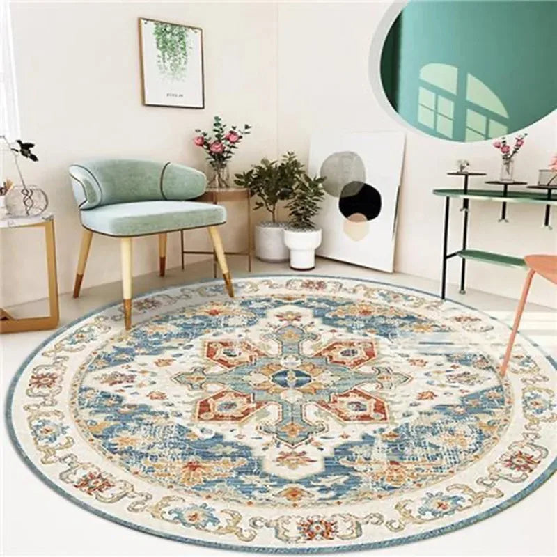 Navak Carpet Moroccan Ethnic Round Carpet, Rocking Chair Mat For Bedroom & Living Room