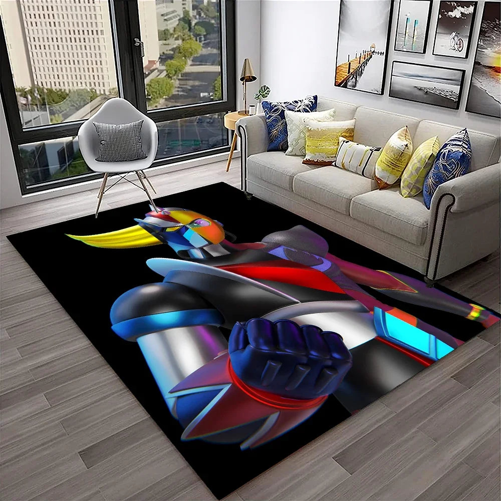 Navak Carpet 3D Cartoon UFO Robot Grendizer Anime Carpet Rug for Home Living Room Bedroom Sofa Doormat Decor,kids Area Rug Non-slip Floor Mat