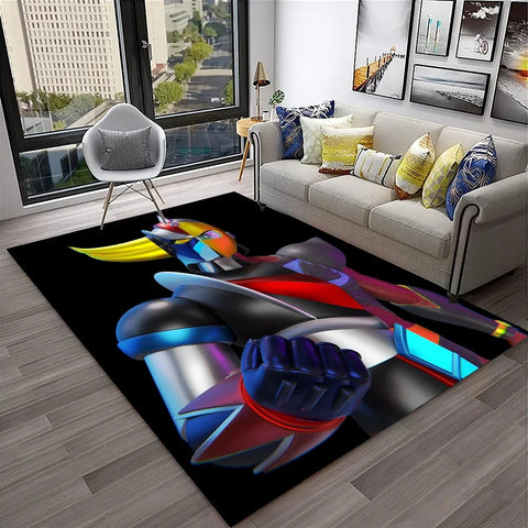 Navak Carpet 3D Cartoon UFO Robot Grendizer Anime Carpet Rug for Home Living Room Bedroom Sofa Doormat Decor,kids Area Rug Non-slip Floor Mat