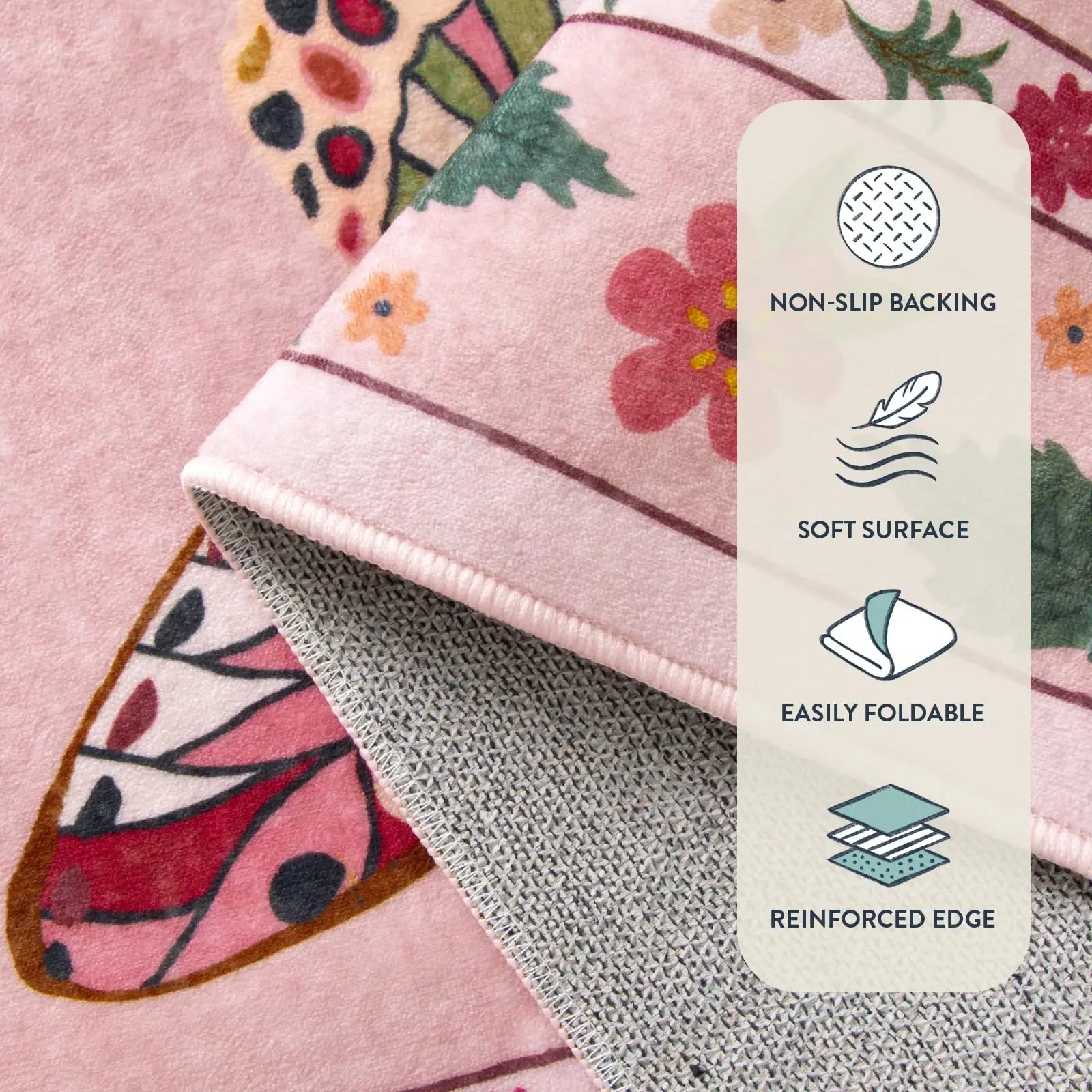 Navak Carpet Pink Washable Rugs Soft Modern Pink Rugs for Bedroom Girls Living Room Non Slip Carpet