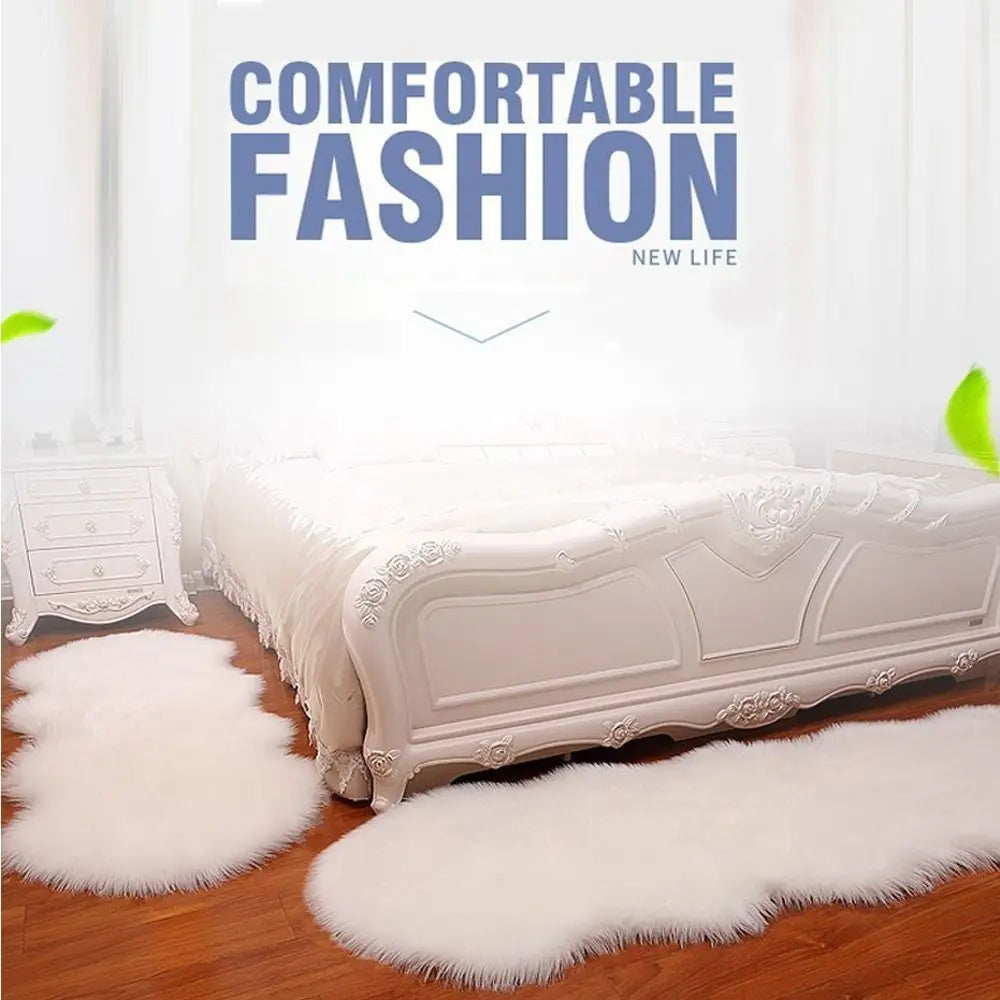 Navak Carpet Washable Imitation Wool Floor Protection Fluffy Shaggy Non Slip Sheepskin Rug Soft Rugs Bedroom Mats Faux Fur