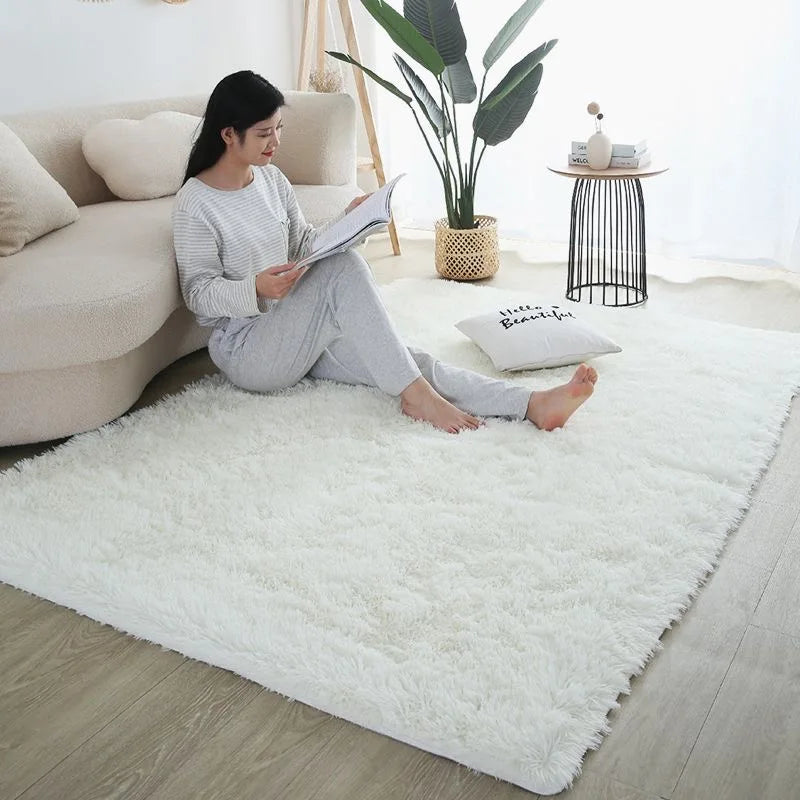 Navak Carpet Furry Carpet Living Room Mat Modern Bedroom Nordic Style Decoration Carpet Large Size Black Gray White Non Slip Children's Rugs