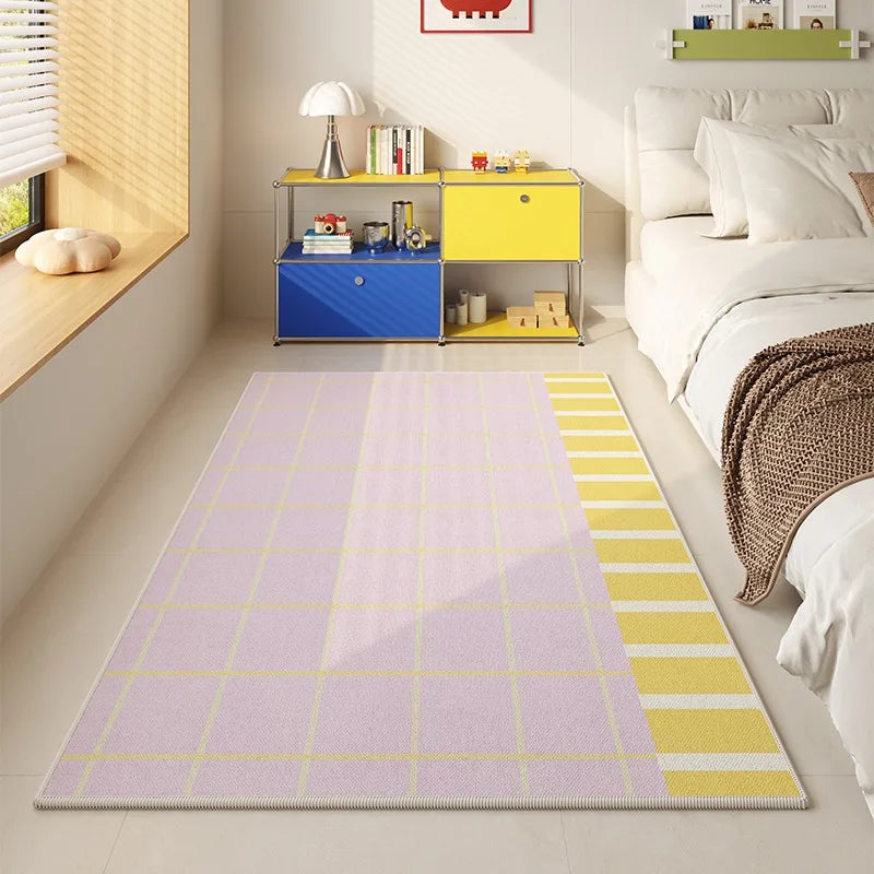 Navak Carpet Bedroom Floor Mat Non-slip Soft Comfortable Carpet Blue and White Wave Geometric Cute Rug Long Home Decoration Mats 침실 카펫