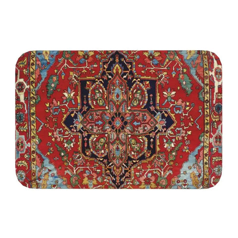 Navak Carpet Blue Antique Persian Isfahan Silk Rug With Animals Front Floor Door Entrance Mat Tribal Ethnic Floral Bath  Doormat Carpet Rug