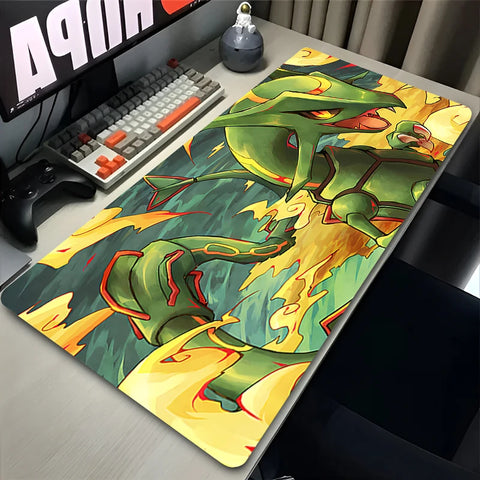 Navak Carpet Green Dragon Clouds Mouse Pad XXL PC Japan Anime R-rayquaza Mousepad Laptop P-pokemons Gamer Cabinet Keyboard Rug Cool Desk Mat