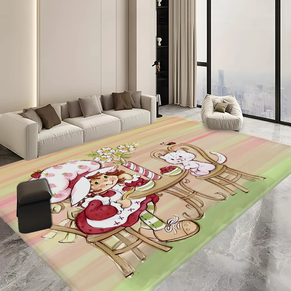 Navak Carpet S-Strawberry-Pink girl Floor Mat Bathroom Mat Kids Room Bedroom Decoration Balcony Anti-Slip Doormat Living Room Welcome Rug