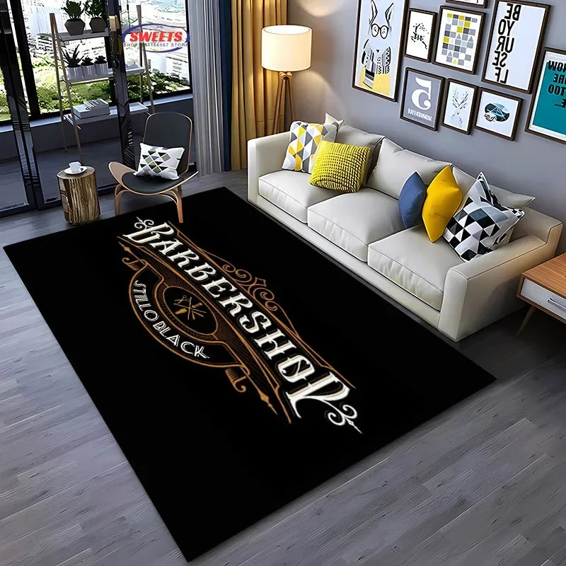 Navak Carpet Barber Shop sign Pattern Carpet,Living Room and Bedroom Household Items,Children's Room Sofa Mats, Doormat Floor  Anti-slip Rug