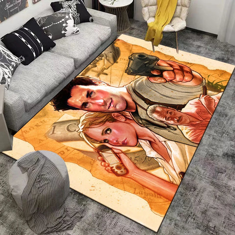 Navak Carpet Game-Uncharted Area Rug,Carpet for Home Living Room Bedroom Sofa Doormat Kitchen Decor,Non-slip Floor Mat Home Accessories