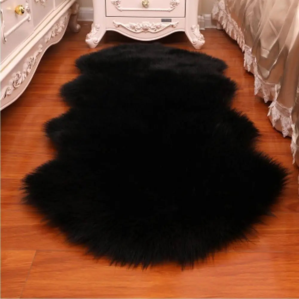 Navak Carpet Washable Imitation Wool Floor Protection Fluffy Shaggy Non Slip Sheepskin Rug Soft Rugs Bedroom Mats Faux Fur