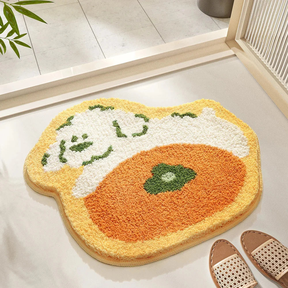 Navak Carpet Flower Shaped Cute Bathroom Mats Carpets Microfiber Tufted Mat Cute Luxury Fluffy Thick Rugs High Low Plush Irregular Carpets
