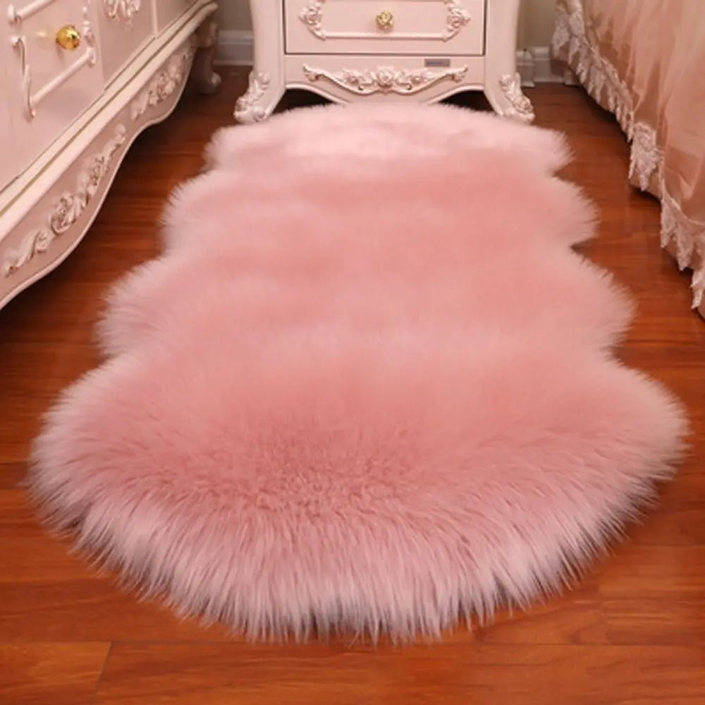 Navak Carpet Washable Imitation Wool Floor Protection Fluffy Shaggy Non Slip Sheepskin Rug Soft Rugs Bedroom Mats Faux Fur
