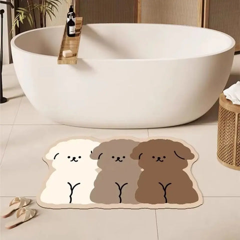 Navak Carpet Exclusive Picks Diatom Mud Cartoon Puppy - themed Mats: Ideal for Door, Bathroom, and Kitchen. They're easy to clean, enable dry - wet se