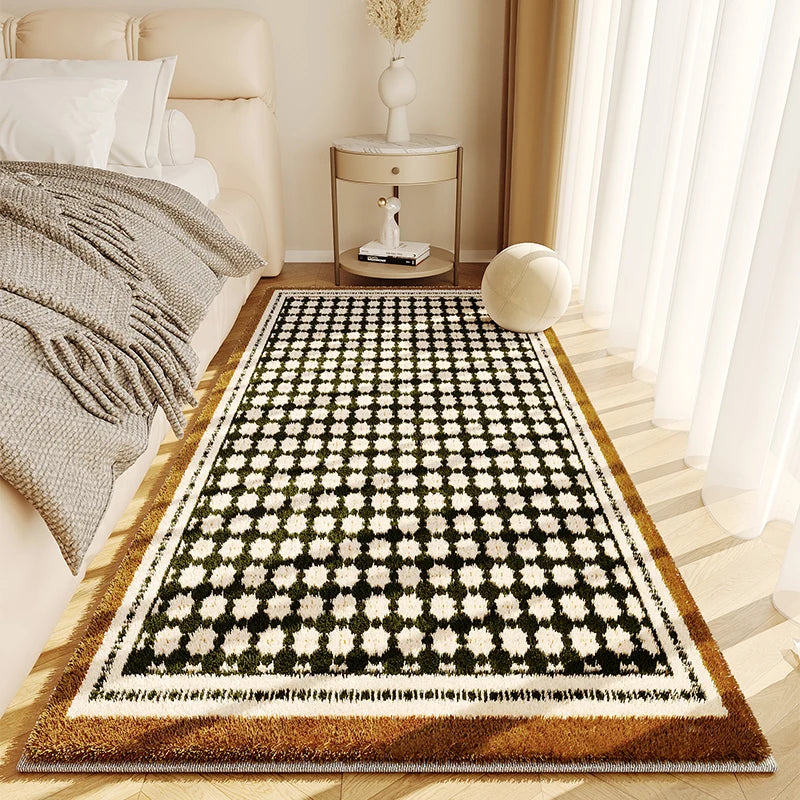 Navak Carpet French Cream Style Bedroom Carpet High End Color Bedside Fluffy Soft Thickened Carpets New Minimalist Style Anti Slip Rug