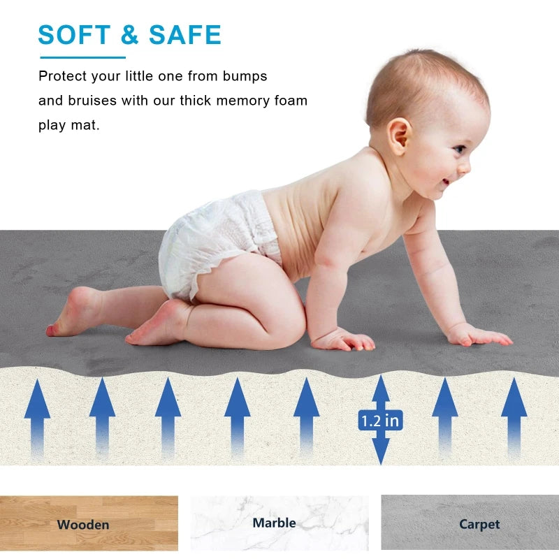 Navak Carpet 1pc Japanese Tatami Rug, Coral Velvet Area Rug, Baby Mat for Floor Play, 3CM Thick Crawling Rugs, Padded Foam Rug for Kids Playr