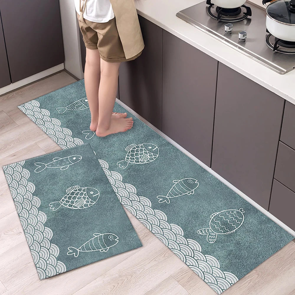 Navak Carpet Non-slip Kitchen Mat Long Rugs Crystal Velvet Carpet for Living Room Absorbent Foot Mats Bedroom Doormat Alfombra Small Rugs