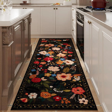 Navak Carpet Exclusive Picks Runner Rug for Hallways Kitchen Non Slip Machine Washable Carpets with Rubber Backing Soft Floral Rugs for Kitchen Decor