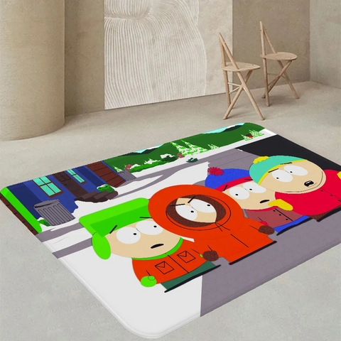 Navak Carpet Amine S-South Cartoon P-Park Door Mat Washable Non-Slip Living Room Sofa Chairs Area Mat Kitchen Doormat Area Rug
