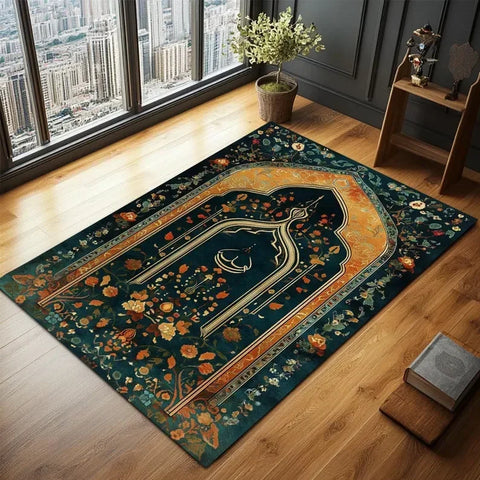 Navak Carpet Exclusive Picks Upgraded Material Loop Pile Elegant Islamic Prayer Rug Exquisite Prayer Muslim Creative Gift Easy Storage Home Decor