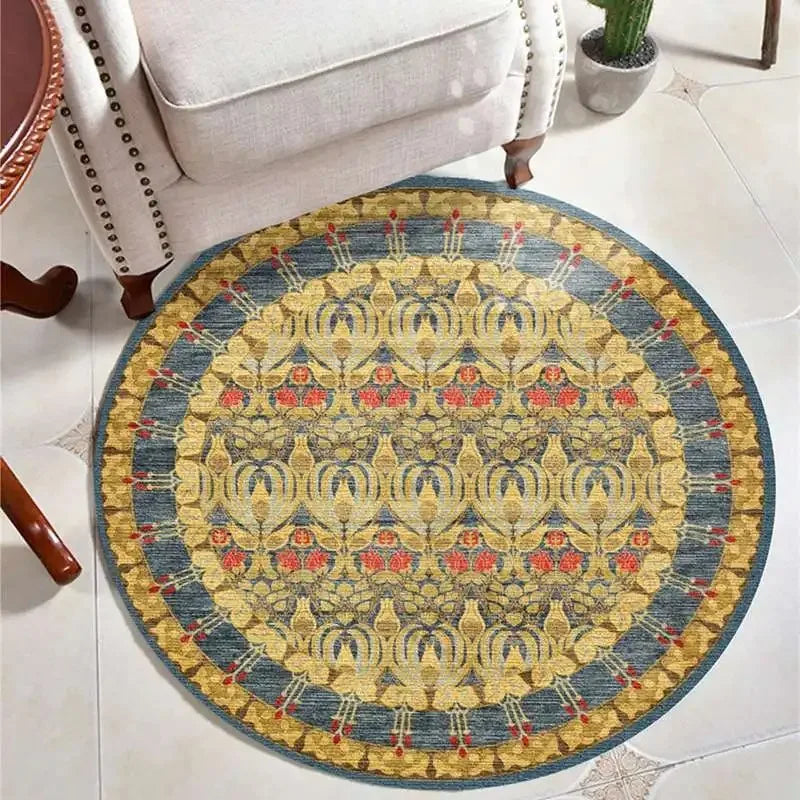 Navak Carpet Moroccan Ethnic Round Carpet, Rocking Chair Mat For Bedroom & Living Room