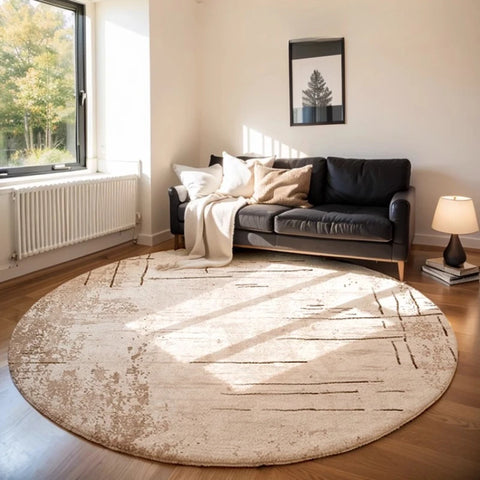 Navak Carpet Nordic Style Bedroom Decor Round Carpet Minimalist Carpets for Living Room Thick Plush Study Floor Mat Fluffy Soft Cloakroom Rug