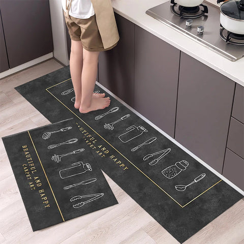 Navak Carpet Non-slip Kitchen Mat Long Rugs Crystal Velvet Carpet for Living Room Absorbent Foot Mats Bedroom Doormat Alfombra Small Rugs