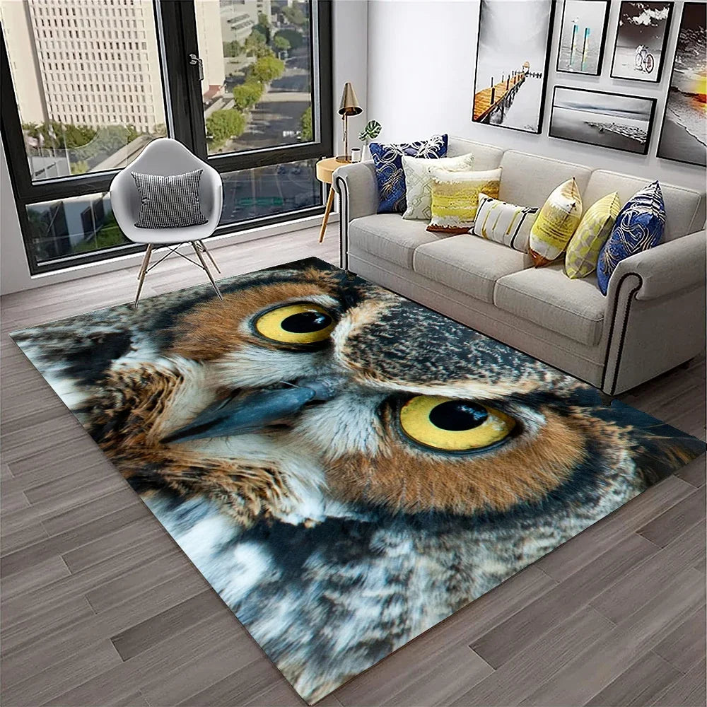 Navak Carpet Cute Owl Series 3D Cartoon Carpet Rug for Home Living Room Bedroom Sofa Kitchen Doormat Decor,Child Area Rug Non-slip Floor Mat