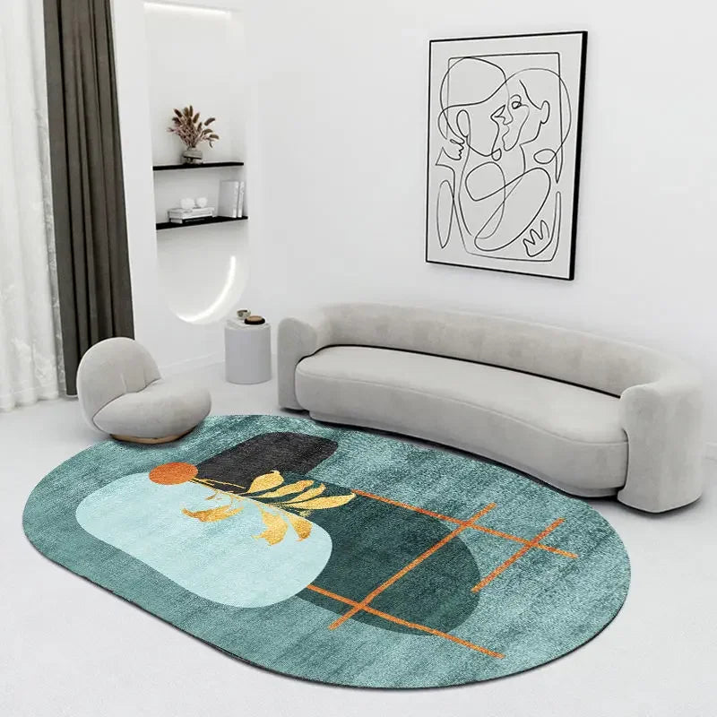 Navak Carpet Creative Oval Carpet Living Room Decoration Carpets High Quality Rugs for Bedroom Home Decor Mat Lounge Rug Non-slip Porch Mats