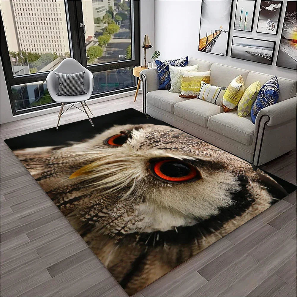 Navak Carpet Cute Owl Series 3D Cartoon Carpet Rug for Home Living Room Bedroom Sofa Kitchen Doormat Decor,Child Area Rug Non-slip Floor Mat